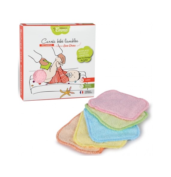 Les Tendances d'Emma Collection Kit Eco Chou Carrés Bébé et Gants