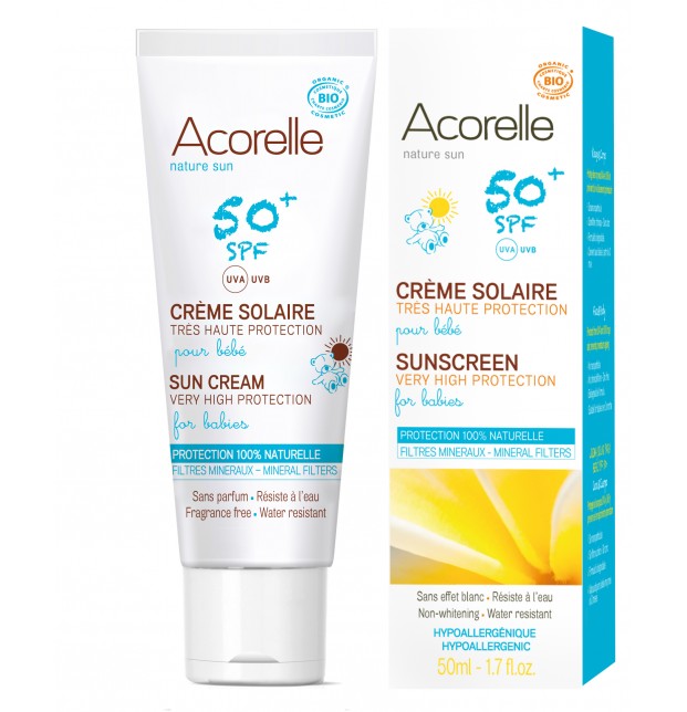 CRÈME SOLAIRE BÉBÉ BIO 50ML SPF 50+ ACORELLE